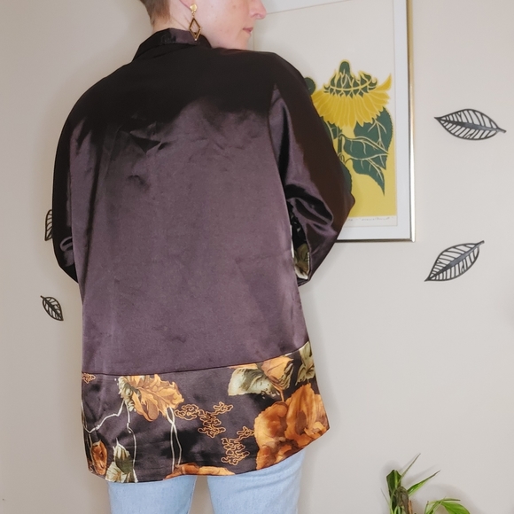 Oversized vintage satin jacket🏵️🌿 - Picture 3 of 10